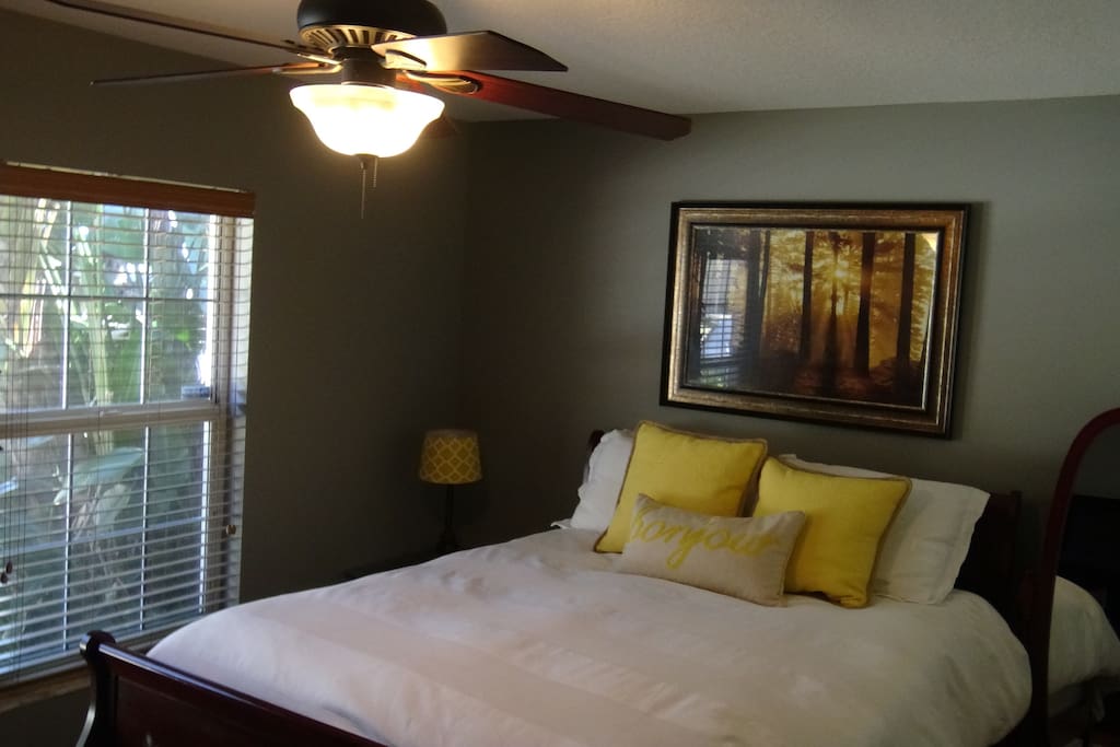 Guest Room with side closets, 55" HD TV