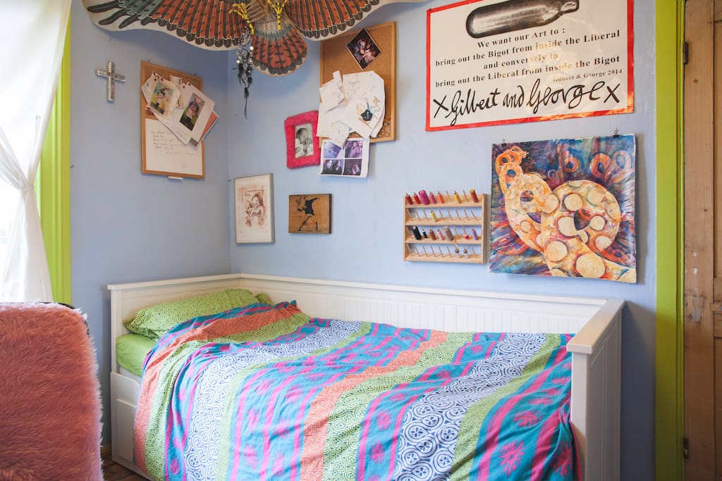 The bed set up as single but is designed to convert to a double (on request).