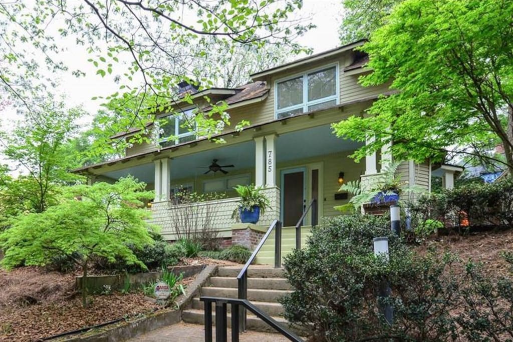 Front porch with a key lock box