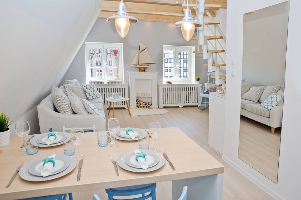 living room with kitchenette
