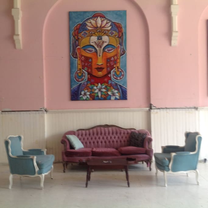 Sitting area in the ballroom. Sometimes the furniture gets moved to the stage...we can accomodate your needs.