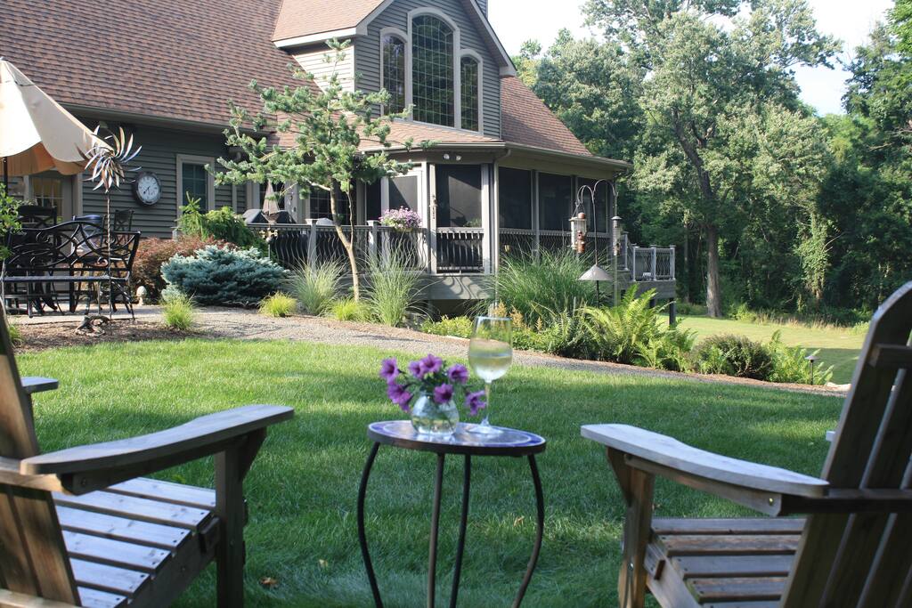 Enjoy a glass of wine in the yard