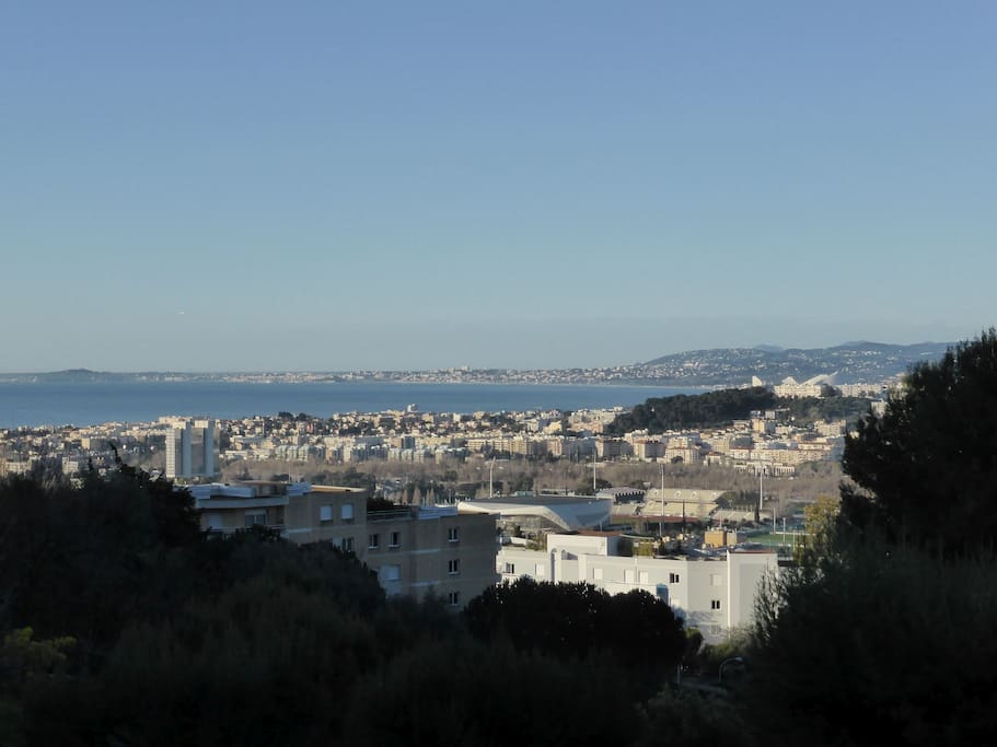 Vue mer Cap d'Antibes depuis la terrasse