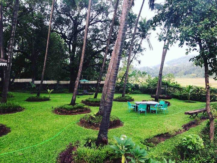 This is the garden outside the cottage. The cottage overlooks the paddy fields and hills giving your eyes and other senses, treasured soulfulness.