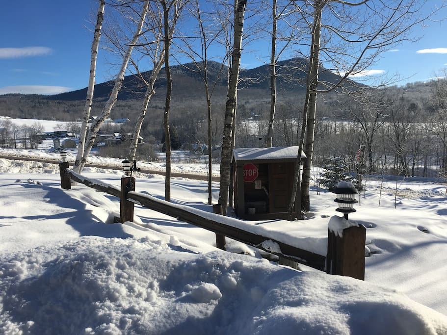 View of Doublehead Mountains and Black Mountain Ski Area.