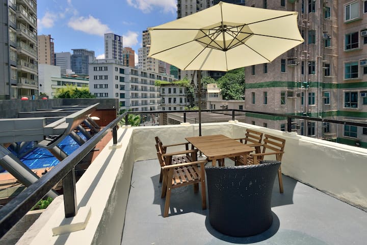 Rooftop & Balcony 1-BR Hotel Suite