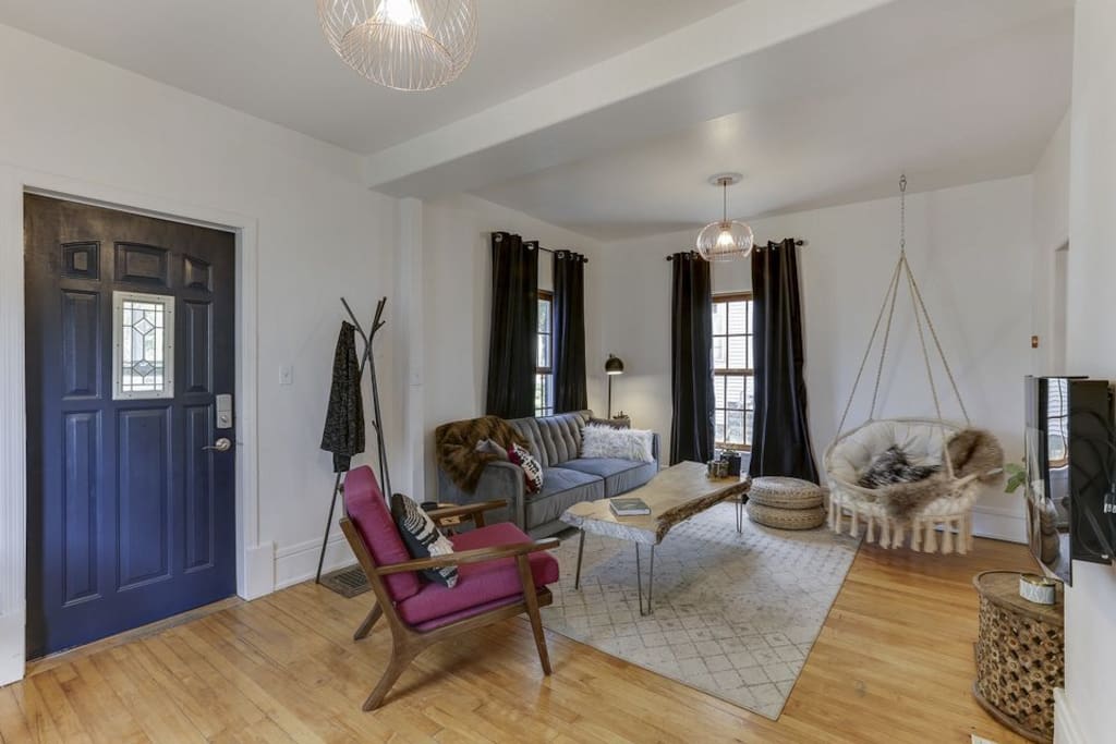 Cozy swing chair and living room