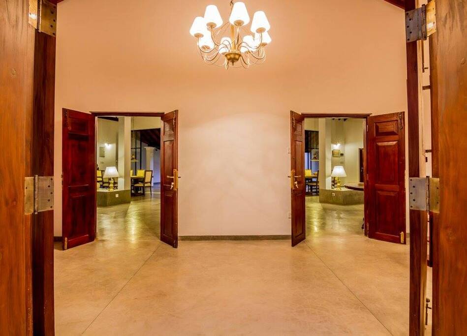 Entrance hall leading to the two living room areas