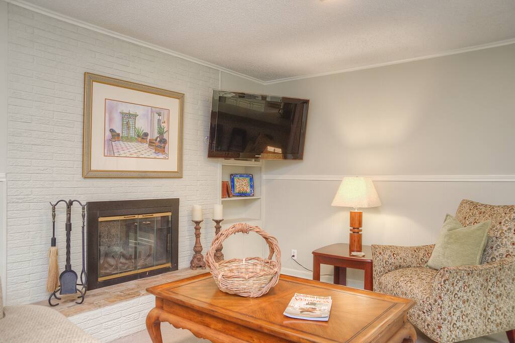 Family room with large television