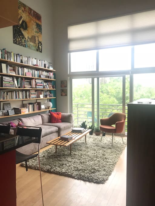 Living room area & balcony