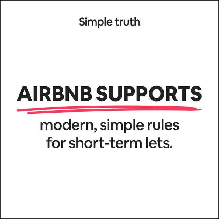 Airbnb supports modern, simple rules for short-term lets