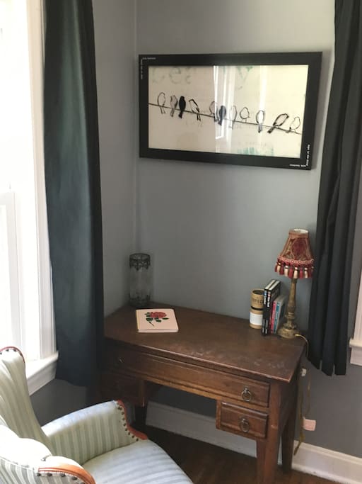 Desk area for computer work or writing (Wi-Fi is included)