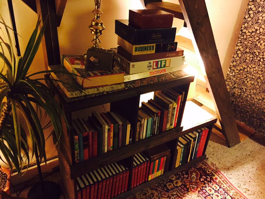 Library and Board games area. . .