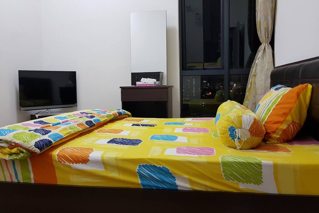 Bed room with 32 inch LED TV