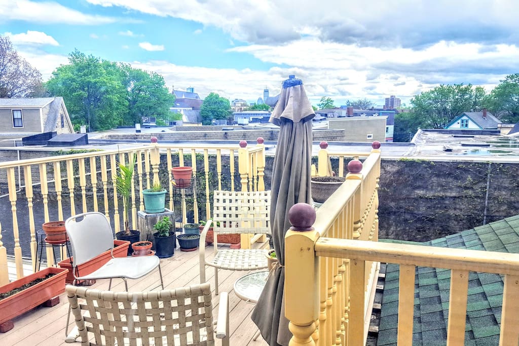 Your private deck. This is a walk out from your bedroom.