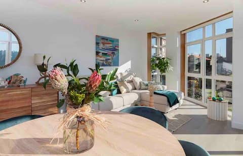 A beautiful apartment with an ocean view.