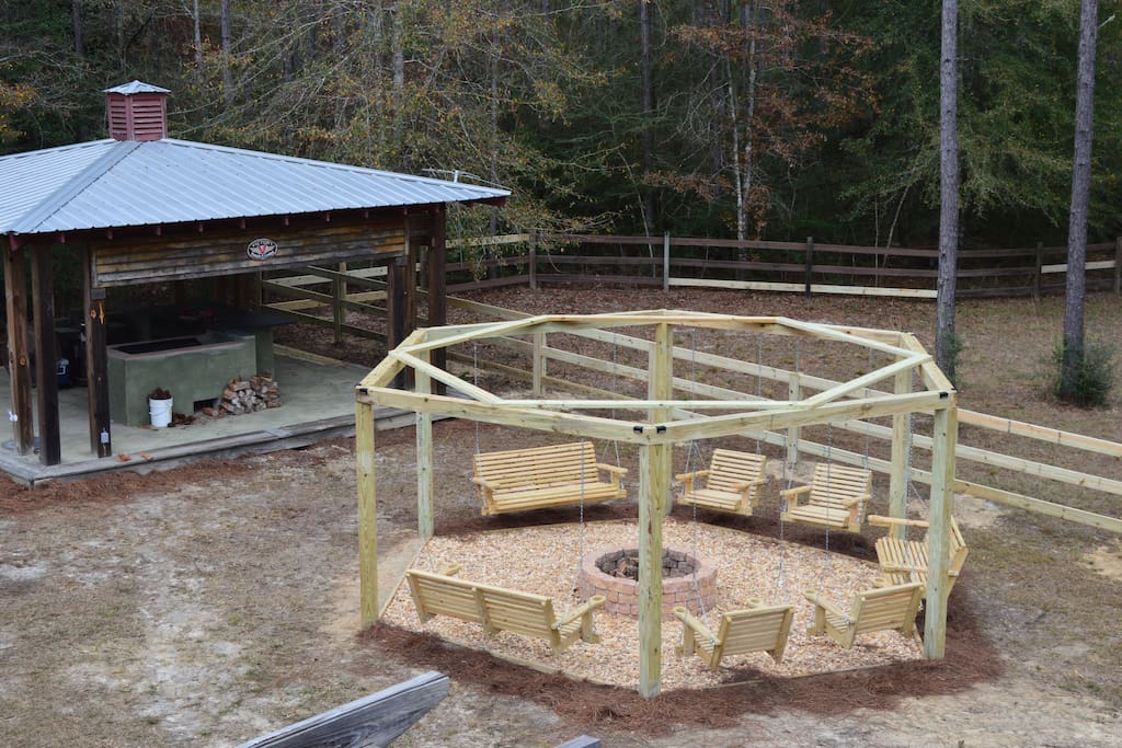 WOW! you are going to LOVE this firepit with swings