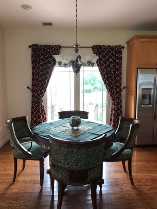 Dining area with view of patio