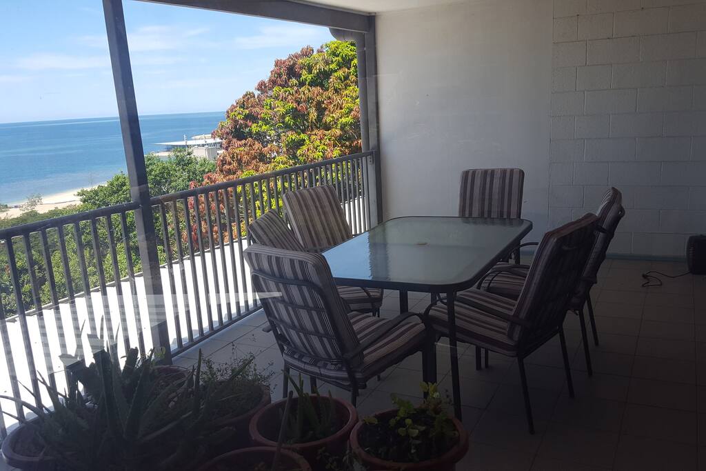 Enjoy the beautiful sea breeze and spectacular view from the large balcony