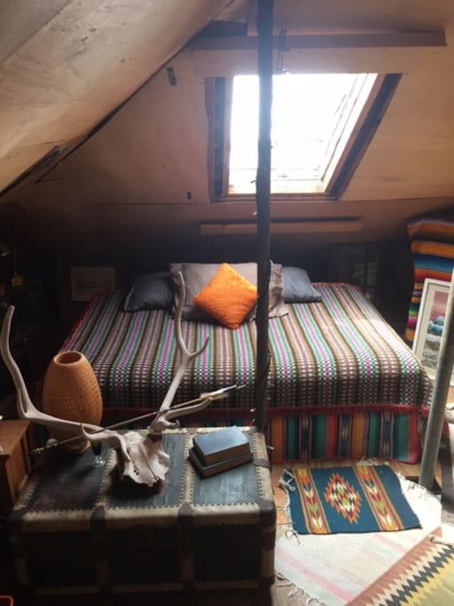 Bed in the attic