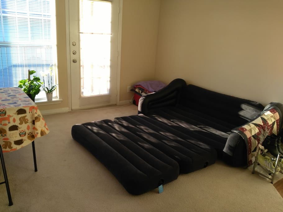 queen size airbed (converted from the sofa)