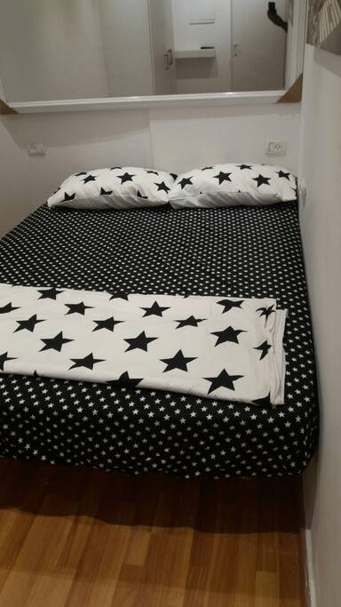 Double bed in separate bedroom