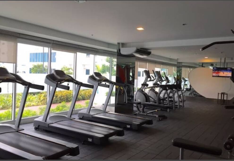 The fitness gym opens daily, too, to accommodate guests and tenants.