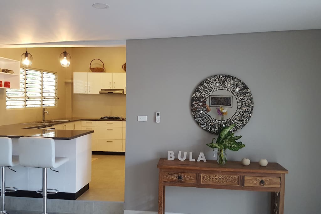 View of kitchen from the lounge.