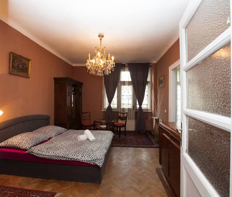 main bedroom with seating place