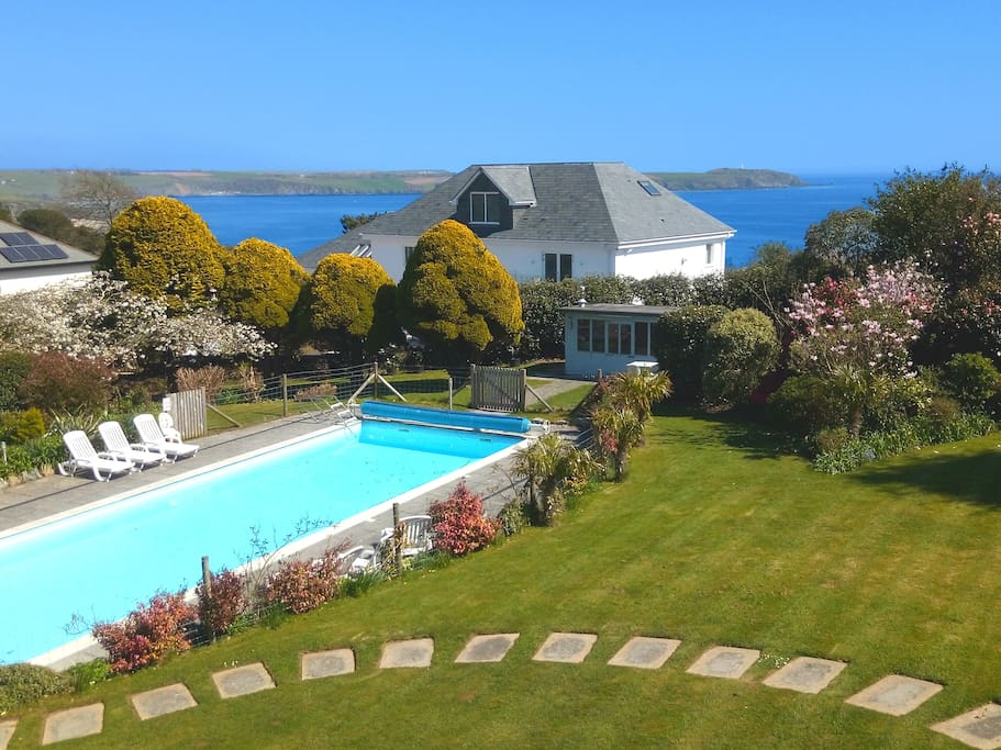 Almost an acre of Private Garden, Private 15m pool, and beautiful views of Carlyon Bay
