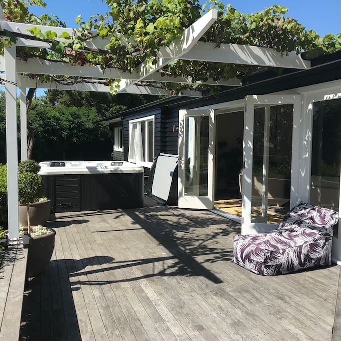 Deck with spa