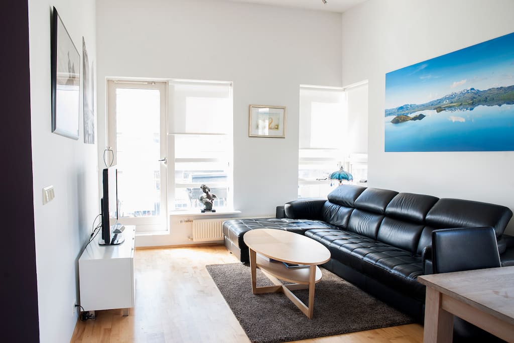 This is the living rooom are. With a 42" TV. And the balcony where we keep the BBQ.