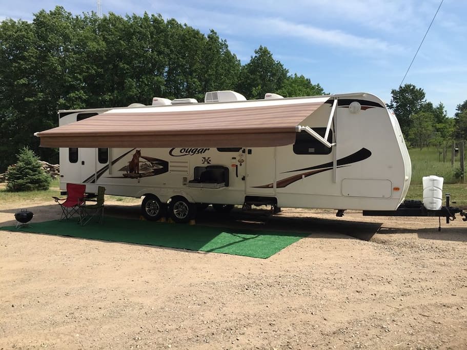 Camper view, sun shade