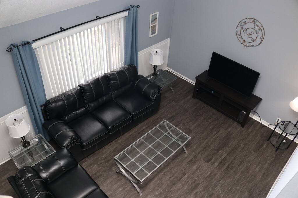 aerial view of living room