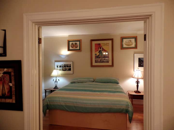 King size bed with storage drawers  beneath.  