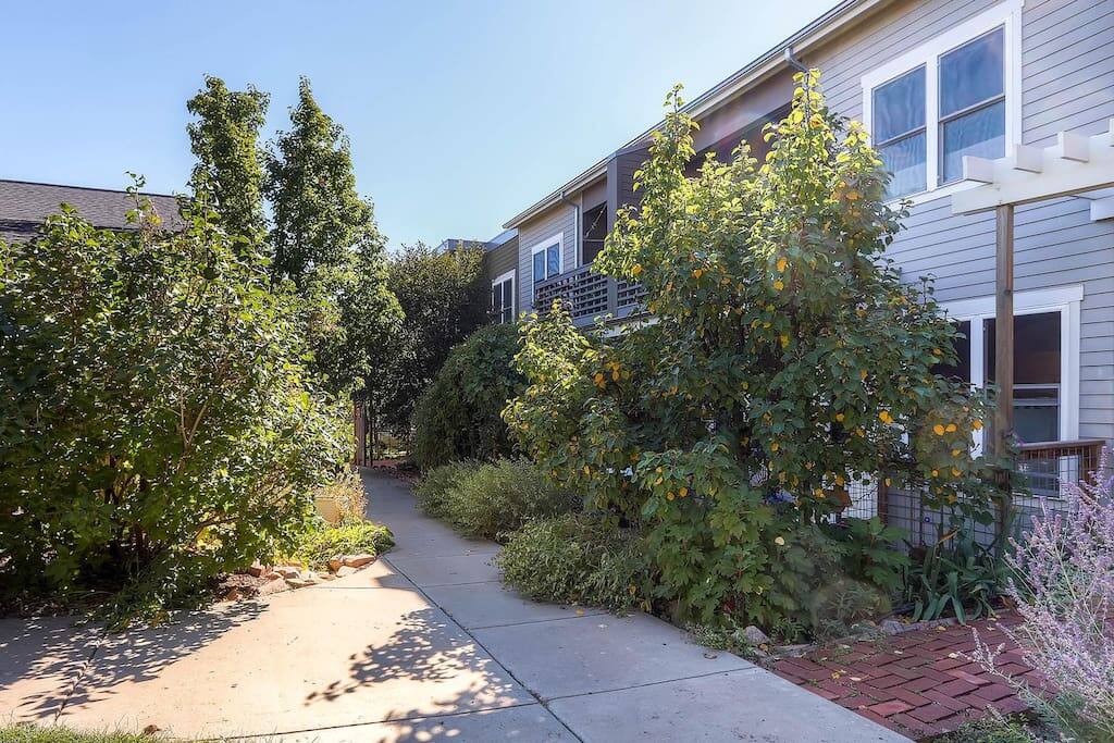 Co-housing area is beautifully landscaped and clean.
