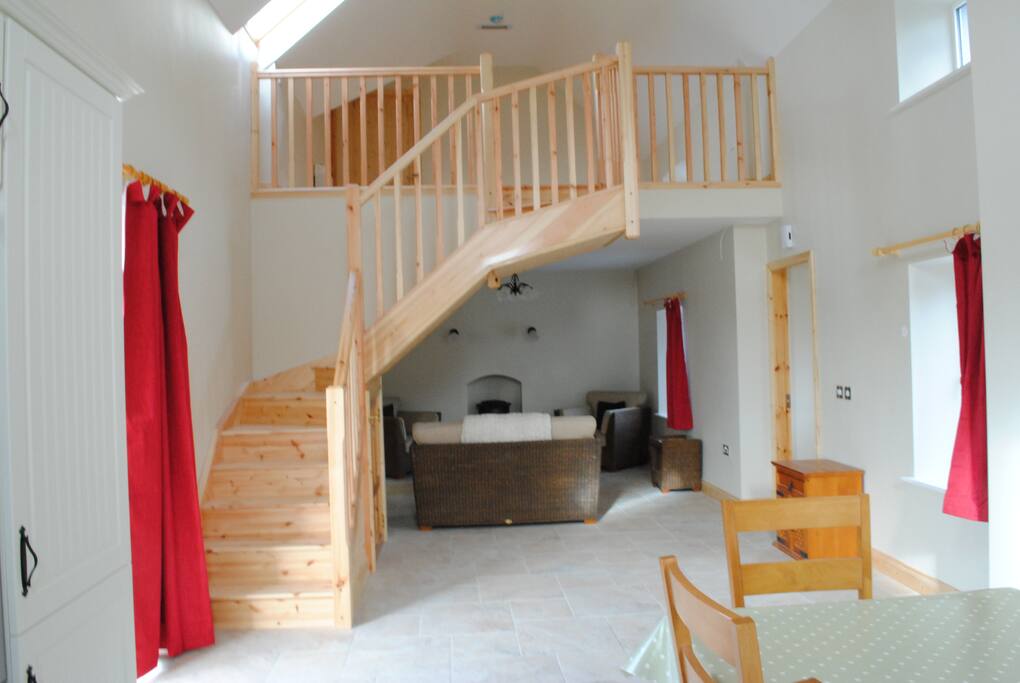 Two bedrooms down stairs, 1 up