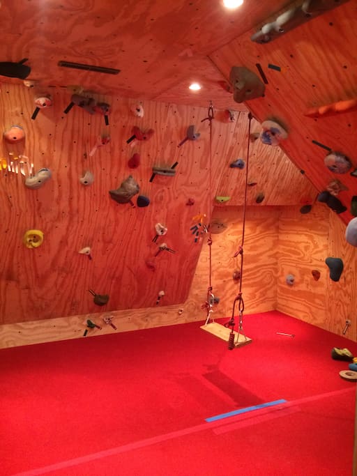 Climbing room also has swing for kids!
