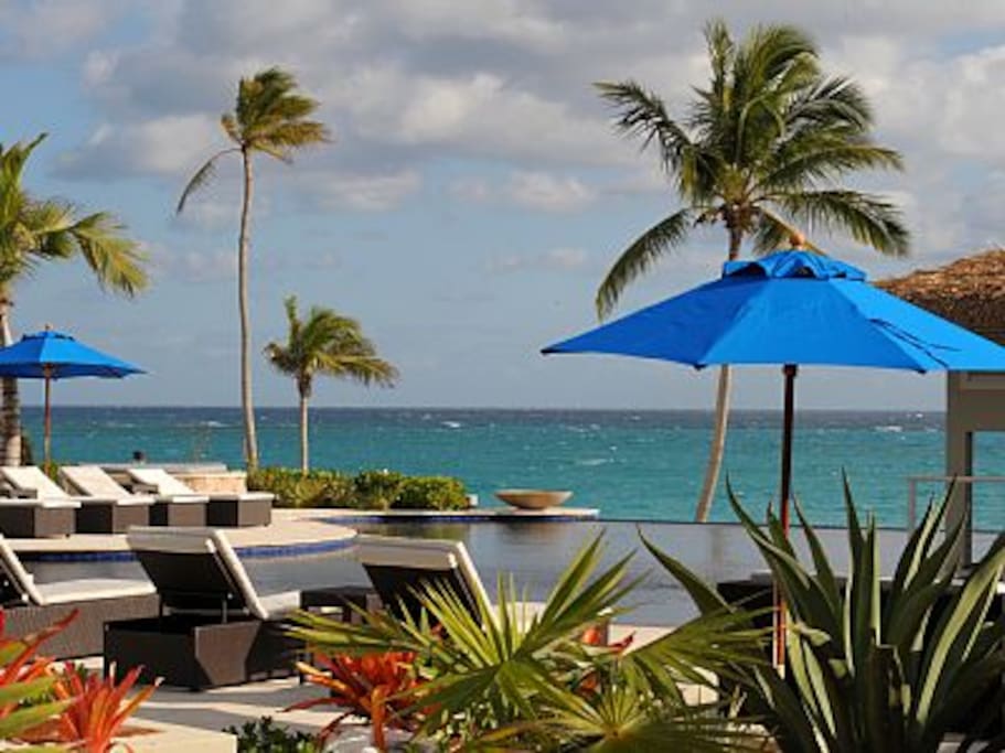 View from pool and bar