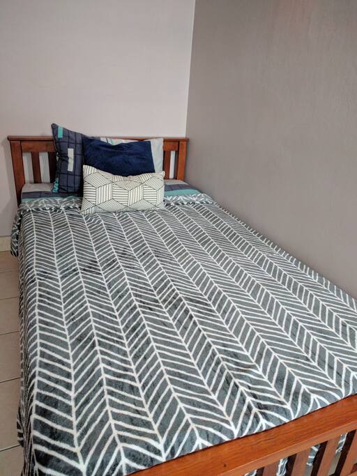 2 single beds available. Towel provided as well