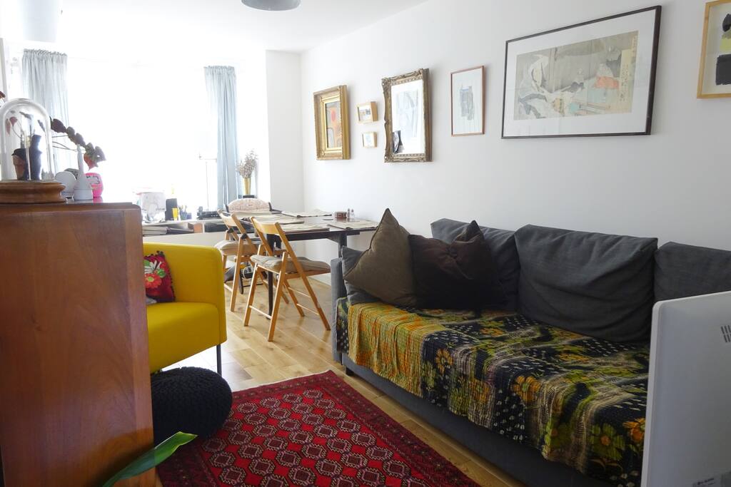 Living room, with nice double sofa bed