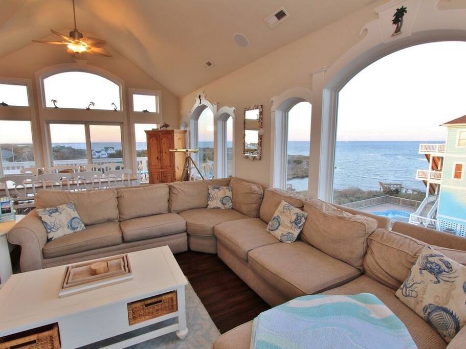 Family Room with views of ocean and sound
