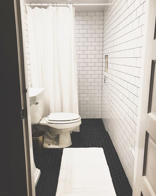 Your private bathroom has undergone some recent renovation!