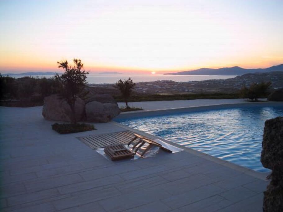 Pool View & Sunset