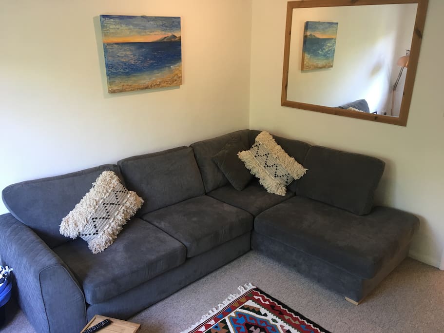 Comfy corner sofa with fold out double bed
