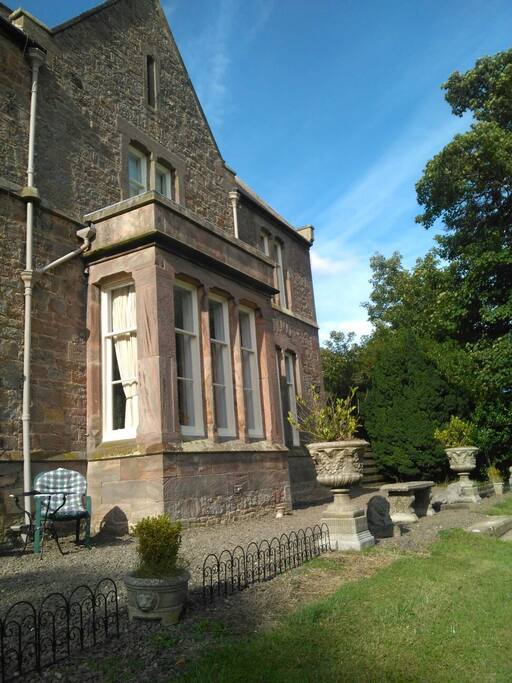 The terrace looking onto our lawns