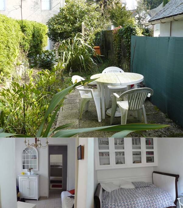 Jardin avec salon, cambre parents indépendante.