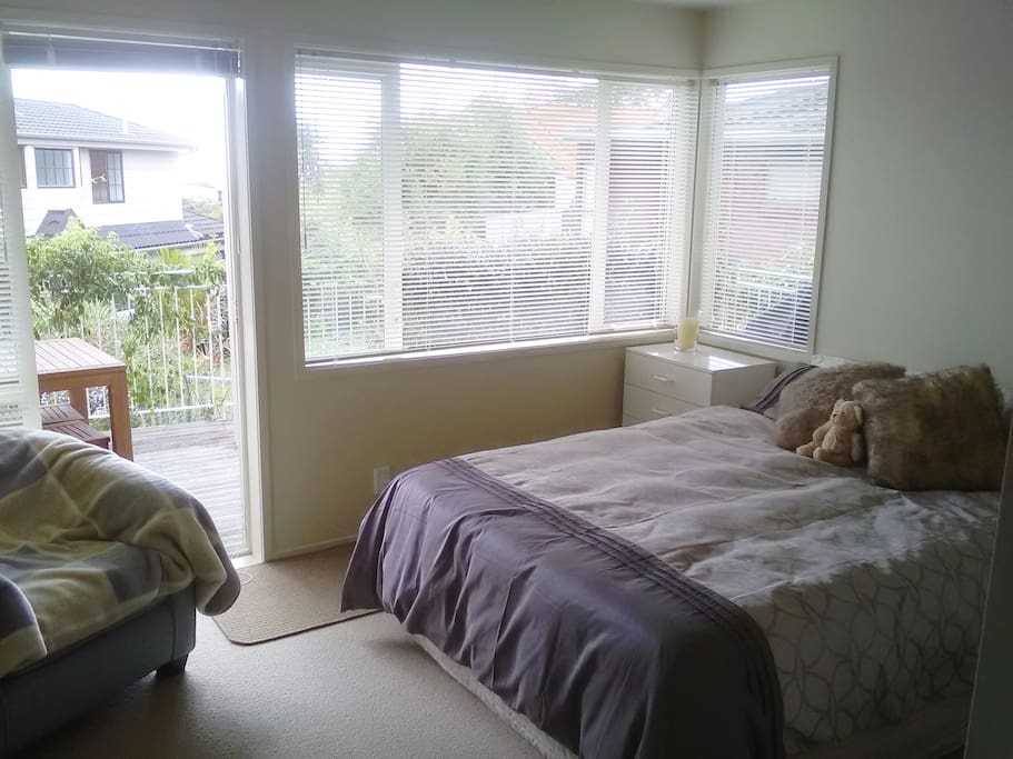 Room opens to covered deck