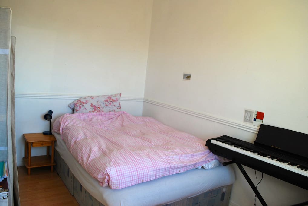 Comfy bed and keyboard