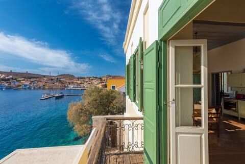 Praxithea Upper floor. Halki waterfront